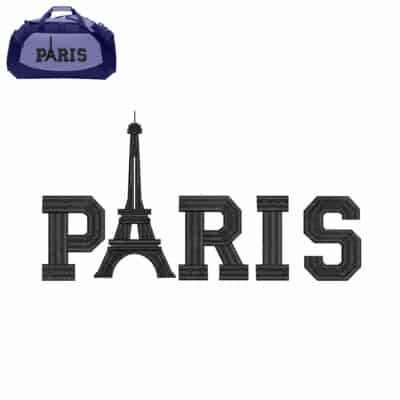 Paris Embroidery logo for Bag .