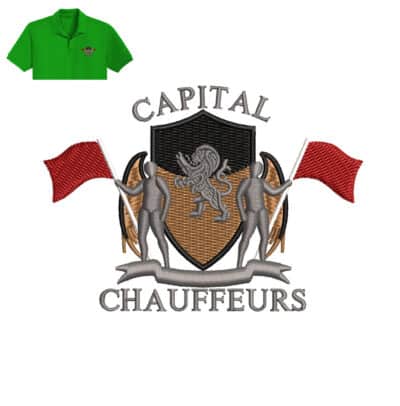 Capital Embroidery logo for Polo Shirt .