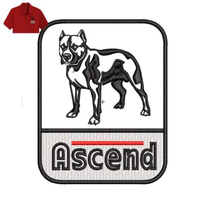 Ascend Dog Embroidery logo for Polo Shirt .