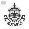 Notable Embroidery logo for T -Shirt .