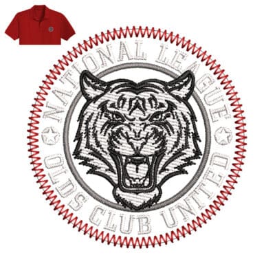 National League Tiger Embroidery logo for Polo Shirt .