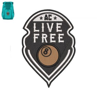 Live Free Embroidery logo for Bag .