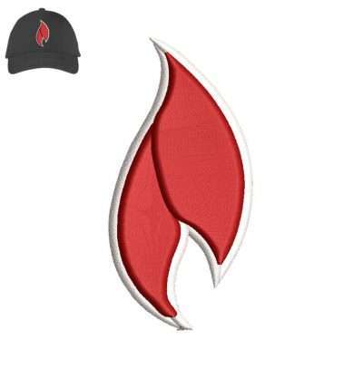 Flame 3dpuff Embroidery logo for Cap .