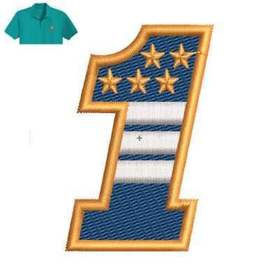 1 Flag Embroidery logo for Polo Shirt .