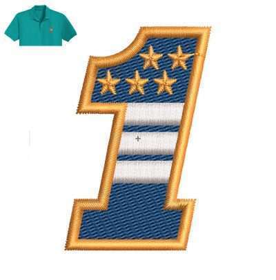 1 Flag Embroidery logo for Polo Shirt .