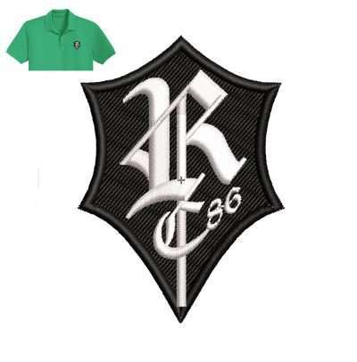 Old English R Embroidery logo for Polo Shirt .