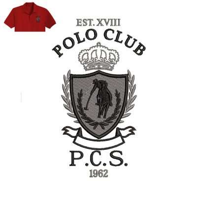 PCS Polo Club Embroidery logo for Polo Shirt .