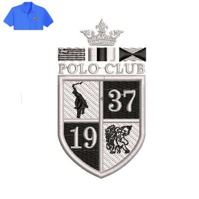 Polo Club 1937 Embroidery logo for Polo Shirt .