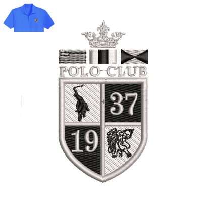 Polo Club 1937 Embroidery logo for Polo Shirt .