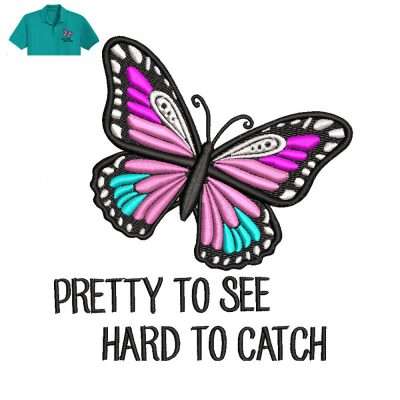 Pretty Butterfly Embroidery logo for Polo Shirt