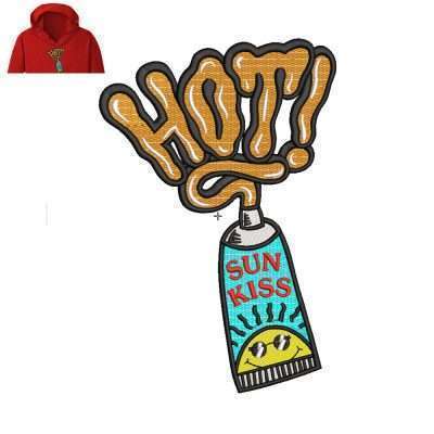 Sun Kiss Embroidery logo for Hoody .