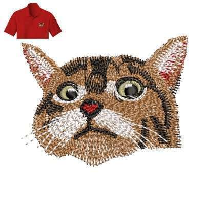 Best Cat Embroidery logo for Polo Shirt .