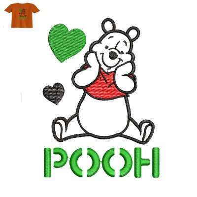Pooh Beer Embroidery logo for Baby T-Shirt .