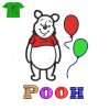 Pooh Bear Embroidery logo for Baby T-Shirt .