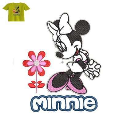 Best Minnie Embroidery logo for Baby T-Shirt .