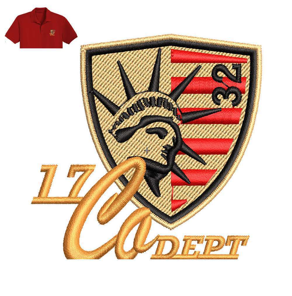 Liberty USA Embroidery logo for Polo Shirt .