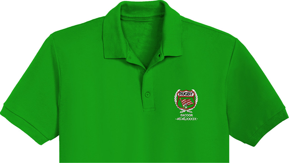 Rugby Flag Embroidery logo for Polo Shirt .