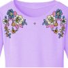 Best Flower Embroidery logo for Ladies T- Shirt .
