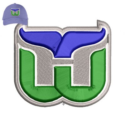 Hartford Whalers 3dpuff Embroidery logo for Cap .