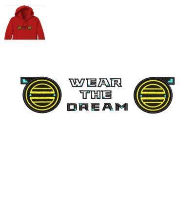 Wear dream Embroidery logo for hoody .