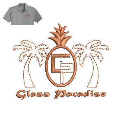 Glass paradise Embroidery logo for Polo Shirt .