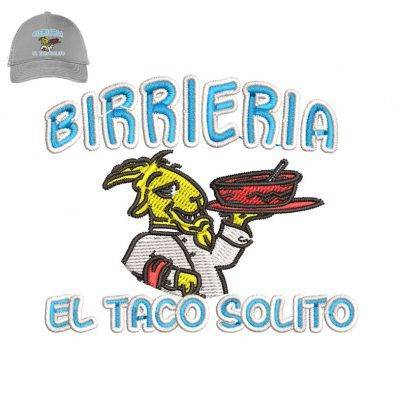 Birrieria El Taco Embroidery logo for Cap .