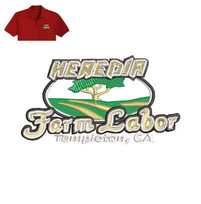 Heredia Form Labor Embroidery logo for Polo Shirt .