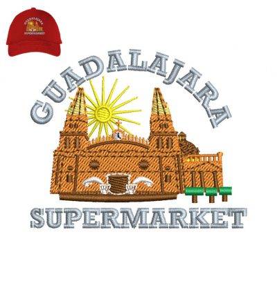 Guadalajara Supaermarket Embroidery logo for Cap .