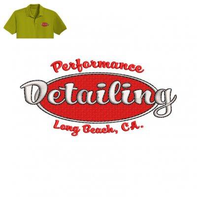Pertarmance Detailing Embroidery logo for Polo Shirt .