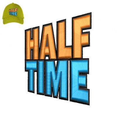 Half Time 3dpuff Embroidery logo for Cap.