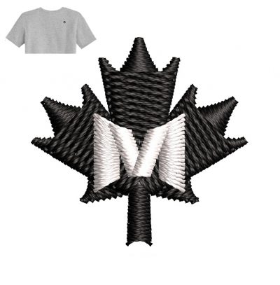 Canadian Maple leaf Embroidery logo for Polo Shirt .