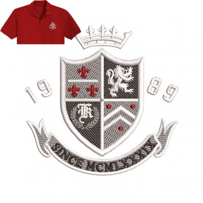 Mcmlxxxix lion Embroidery logo for Polo Shirt .