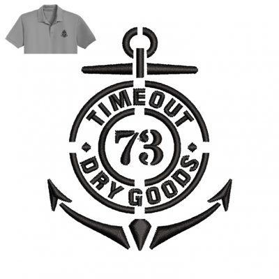 Vintage Anchor Embroidery logo for Polo Shirt .