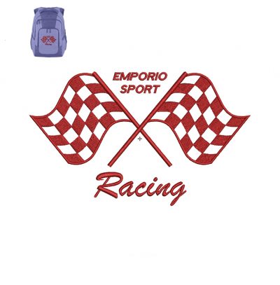 Racing Flag Embroidery logo for Bag .
