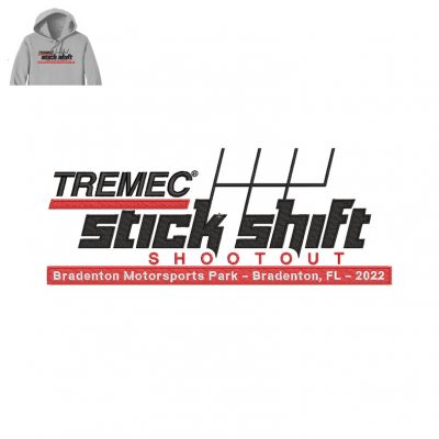 Stick Shift Embroidery logo for hoody.