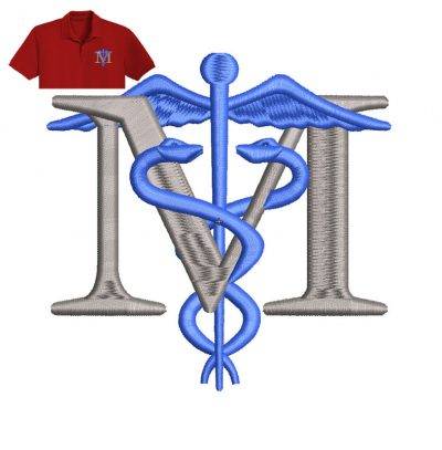 Medical Numerology Embroidery logo for Polo Shirt .