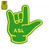 ASL Hand Embroidery logo for bag .