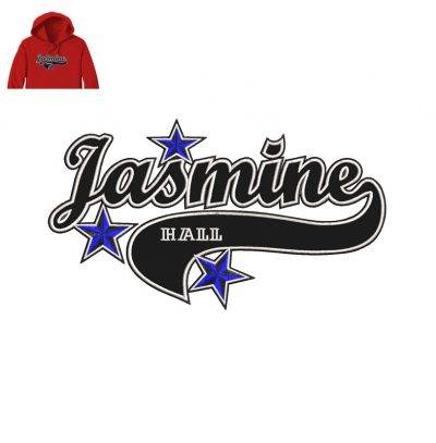 Iasmine Applique Embroidery logo for Hoody .