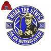 Work steps man Embroidery logo for hoody .