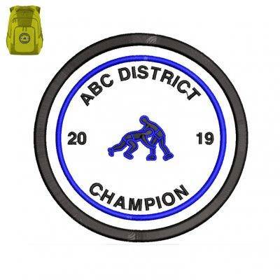 ABC District Embroidery logo for bag .