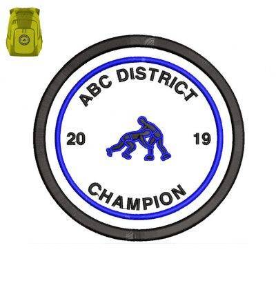 ABC District Embroidery logo for bag .