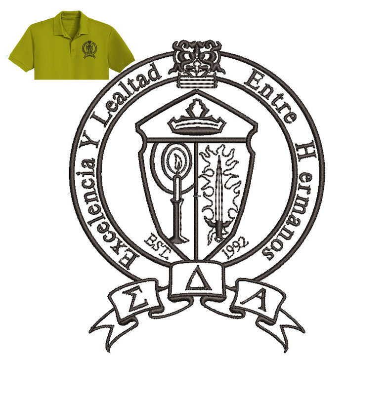 Best Exceiencia Embroidery logo for Polo Shirt .