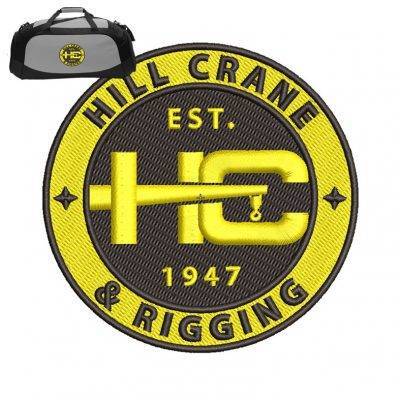 Hill Crane Embroidery logo for Bag.