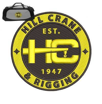 Hill Crane Embroidery logo for Bag.