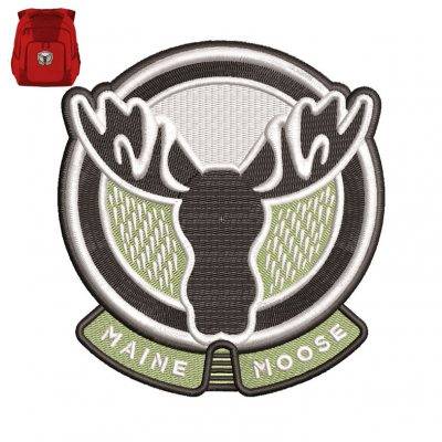 Maine Moose Embroidery logo for Bag .