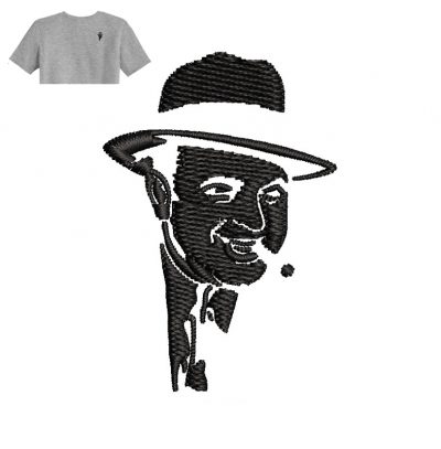Man face Embroidery logo for T-Shirt .