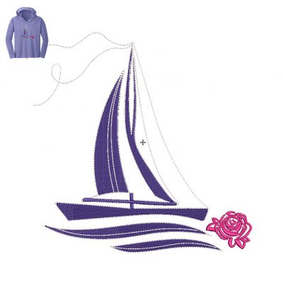 Best Sailboat Embroidery Logo Design for Hoody .