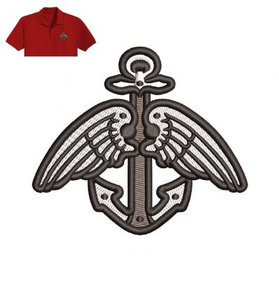 Army Wings Embroidery logo for Polo Shirt .