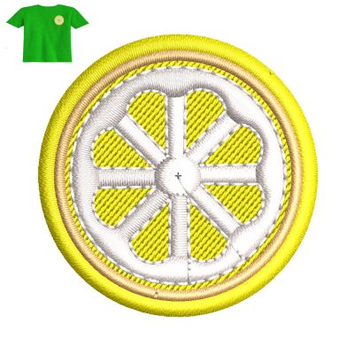 Yellow Wheel Embroidery logo for Baby T-Shirt .