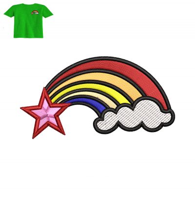 Rainbow Star Embroidery logo for Baby T- Shirt .